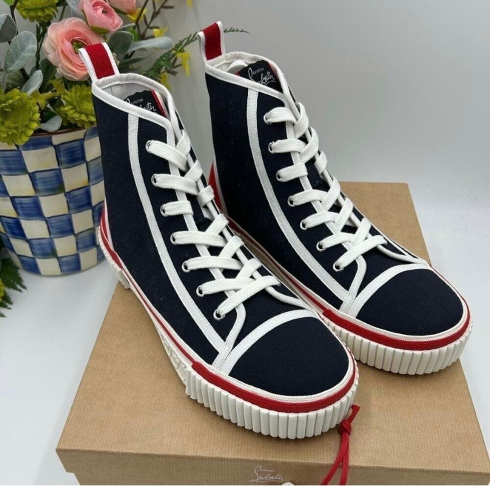 Men's Christian Louboutin, Pedro flat high top sneakers size 44